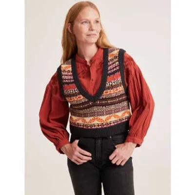 Odd Molly Jean Vest Brown Plum