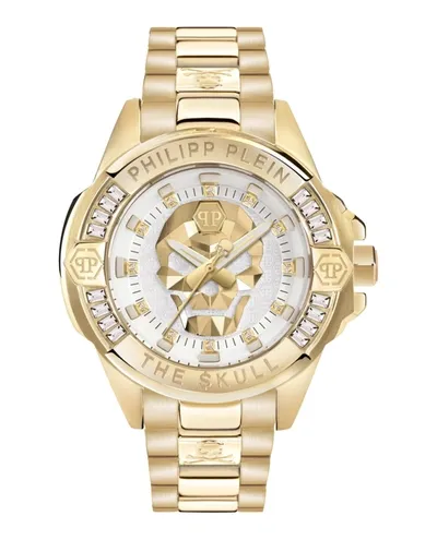 Philipp Plein Men's The $kull Gold Ion-plated Stainless Steel Bracelet Watch 41mm In Ip Yellow Gold