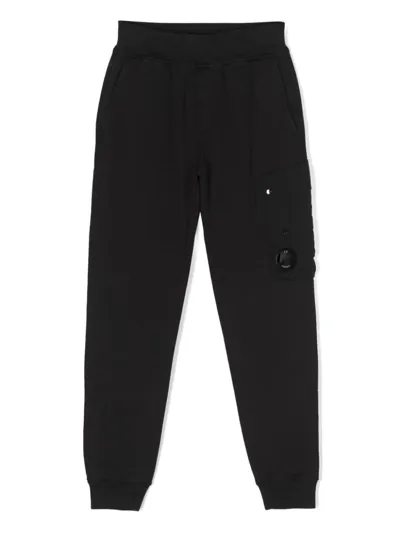 C.p. Company Kids' Lens-patch Cargo Track Pants In Black