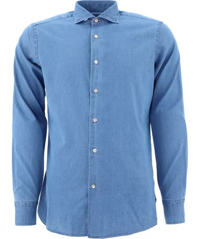 Borriello Denim-effect Shirt In Blue