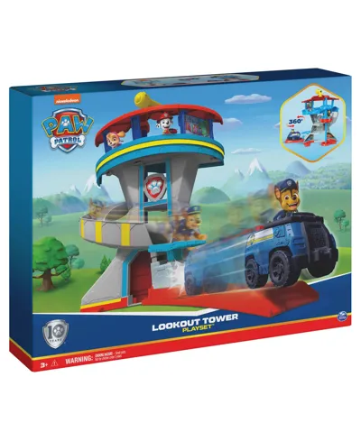 Paw Patrol Kids' Lookout Tower Playset With Toy Car Launcher In Multi-color