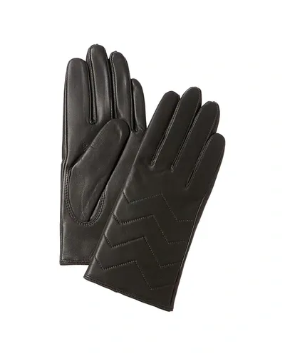 Phenix Quilted V Cashmere-lined Leather Gloves In Black