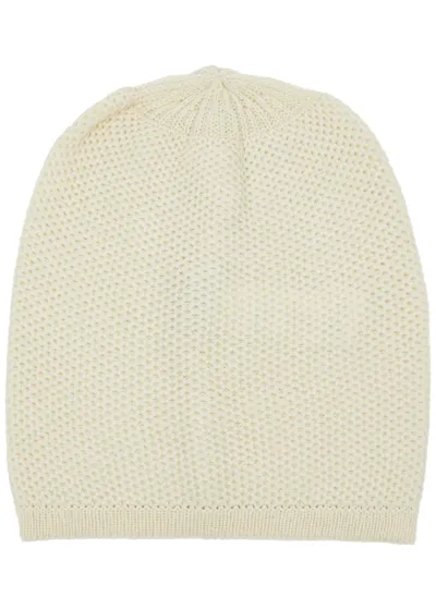 Inverni Waffle-knit Cashmere Beanie In Ivory