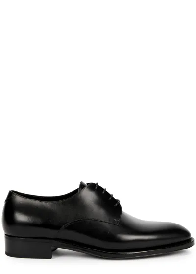 Saint Laurent Adrien 25 Leather Derby Shoes In 블랙