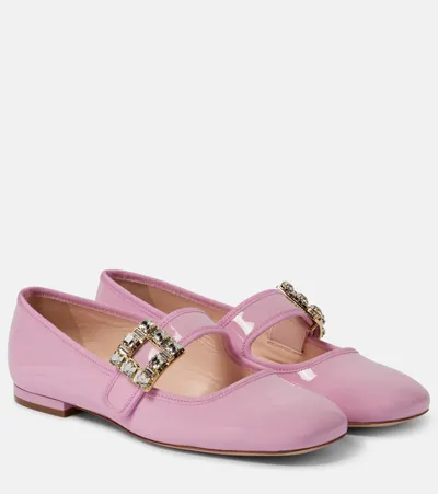 Roger Vivier Très Vivier Patent Leather Ballet Flats In Pink