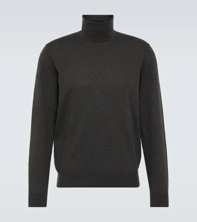 Ralph Lauren Purple Label Cashmere Jersey Turtleneck Top In Grey