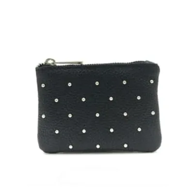 Moda Express Leather Stud Purse In Blue