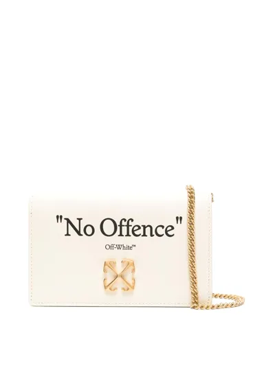 Off-white Jitney Leather Crossbody Bag In Beige