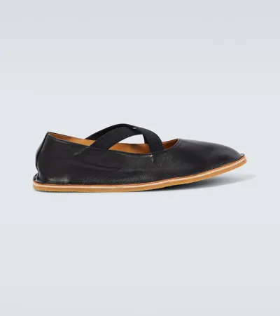 Dries Van Noten Leather Slippers In Black