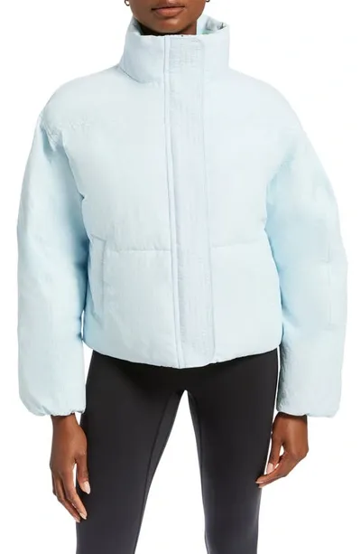 Bandier Crop Puffer Jacket In Ice Melt