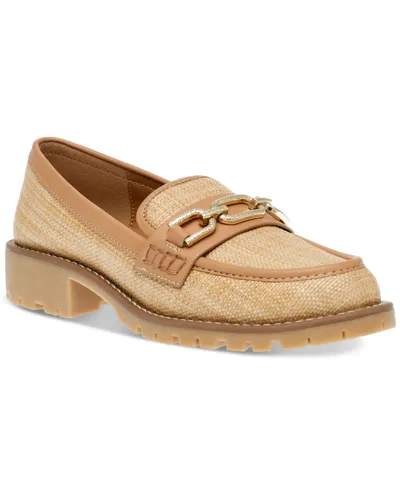 Dv Dolce Vita Women's Crayn Tailored Hardware Lug Sole Loafers In Natural Raffia