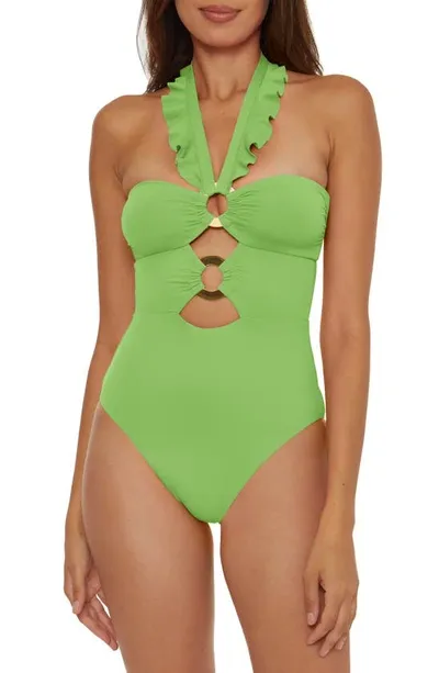 Soluna Ruffle Strappy One-piece Swimsuit In Matcha