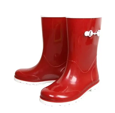 Gucci Kids Rain Boot With Horsebit In Blue