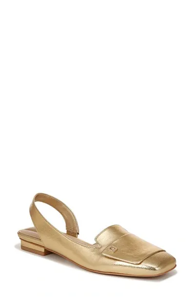 Franco Sarto Women's Teagan Square Toe Slingback Flats In Gold Faux Leather