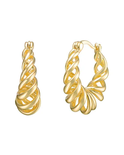 Rachel Glauber 14k Plated Cz Hoops In Gold