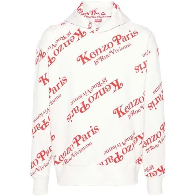 Kenzo X Verdy Monogram-pattern Hoodie In Off White