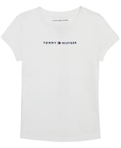 Tommy Hilfiger Kids' Big Girls Classic Embroidered T-shirt In White