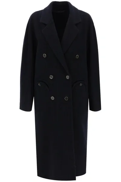 Blazé Milano Pegaso Moroseta Coat In Wool And Alpaca In Navy