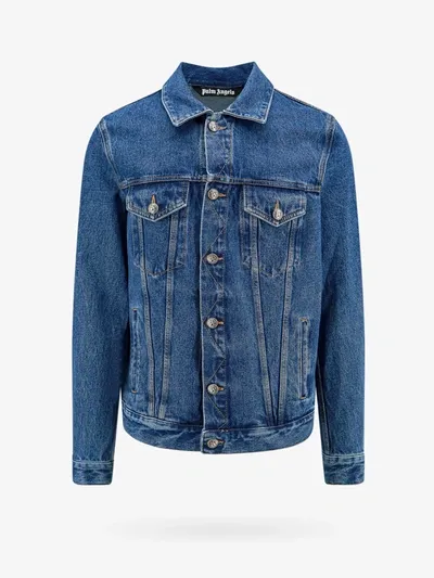 Palm Angels Blue Denim Jacket In Light Blue