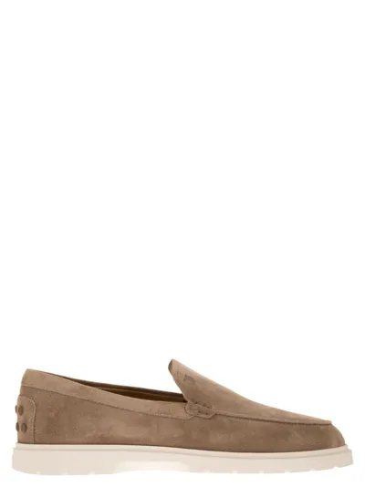 Tod's Men's Suede Slipper Moccasin In Brown