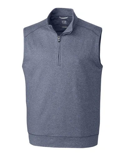 Cutter & Buck Shoreline Half-zip Vest In Blue