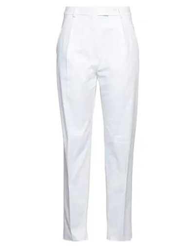 Max Mara Studio Woman Pants White Size 12 Cotton, Elastane