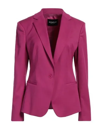 Dondup Woman Blazer Magenta Size 10 Virgin Wool, Elastane