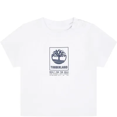 Timberland White T-shirt For Baby Boy With Logo