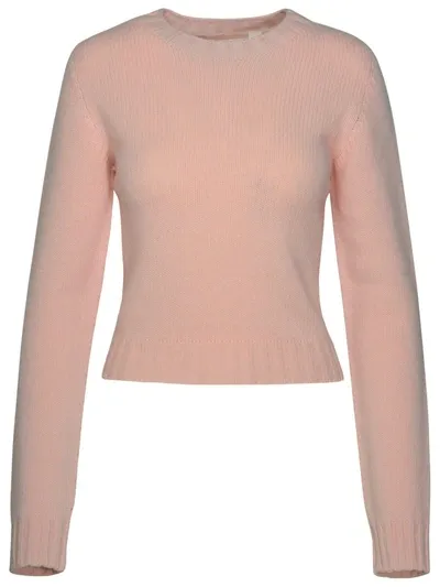 Palm Angels Logo-jacquard Ribbed-knit Jumper In Rosa