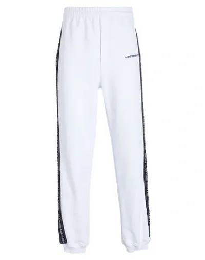 Vetements Man Pants White Size M Cotton, Polyester