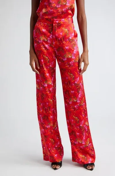 L Agence Livvy Silk Straight-leg Trouser In Multi