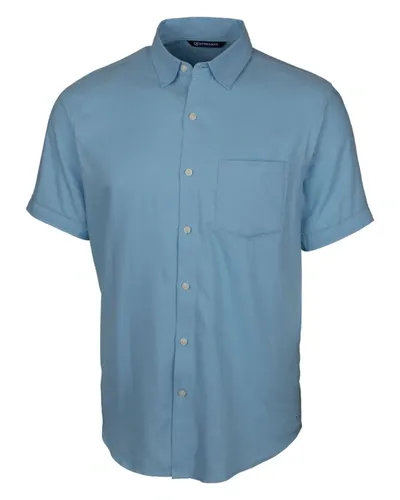 Cutter & Buck Men's Windward Twill Short Sleeve Shirt In Blue