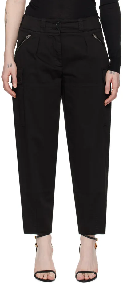 Tom Ford Stretch Cotton Cargo Trousers In Black