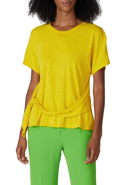 Bcbgmaxazria Tie Waist Top In Yellow