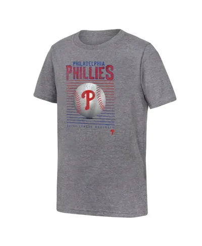 Fanatics Kids' Big Boys And Girls  Gray Philadelphia Phillies Relief Pitcher Tri-blend T-shirt