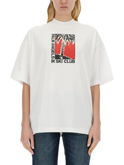 Palm Angels Palm Ski Club T-shirt In White