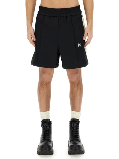 Palm Angels Monogram Bermuda Shorts In Blckoffwht