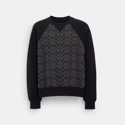 Coach Outlet Signature Crewneck Sweatshirt In Black