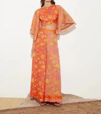 Boteh Alvita Palazzo Pants In Melon In Orange