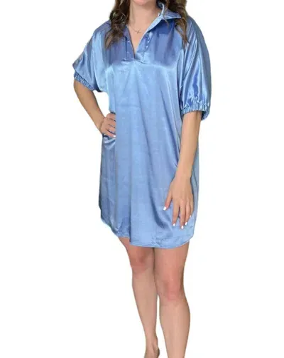 Adrienne Charlotte Dress In Chambray In Blue