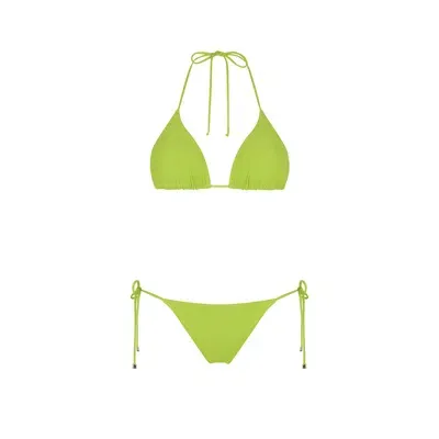 Aguaclara Women's Green Verde Beach Sliding Triangle Top - Side Tie Bottom