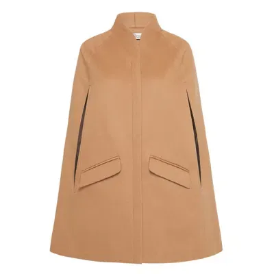 Allora Women's Brown Chelsea Wool Cashmere Cape Coat - Camel