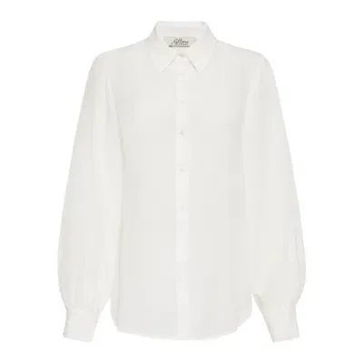 Allora Women's Manhattan 100% Silk Shirt - White