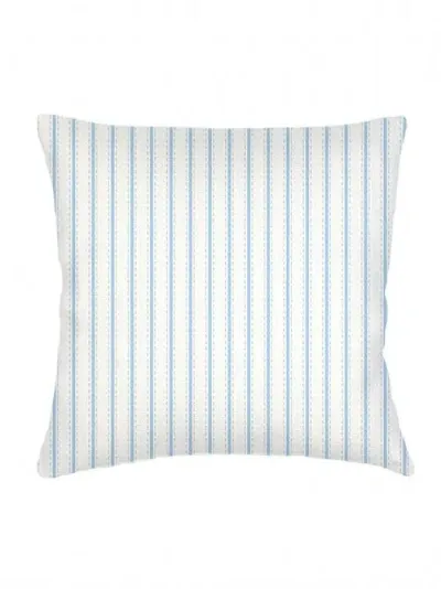 Anaya French Stripe Linen Pillow Down Insert In Blue