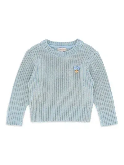 Angel's Face Kids' Bow-detailing Knitted Jumper In Blue