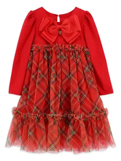 Angel's Face Kids' Tavia Tartan Tulle Dress In Red