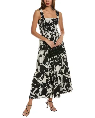 Anne Klein Smocked Bodice Maxi Dress In Black