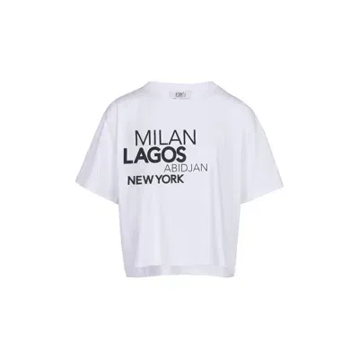 Asantii Women's White Polepole Milan/lagos/abidjan/new York Boxy T-shirt