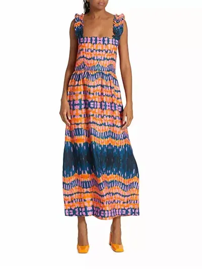 Atelier Caroline Dress In Summer Sunset Print In Multi