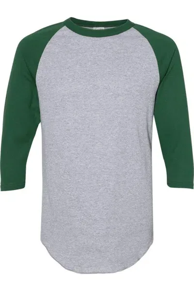 Augusta Sportswear Three-quarter Raglan Sleeve Baseball Jersey In Green